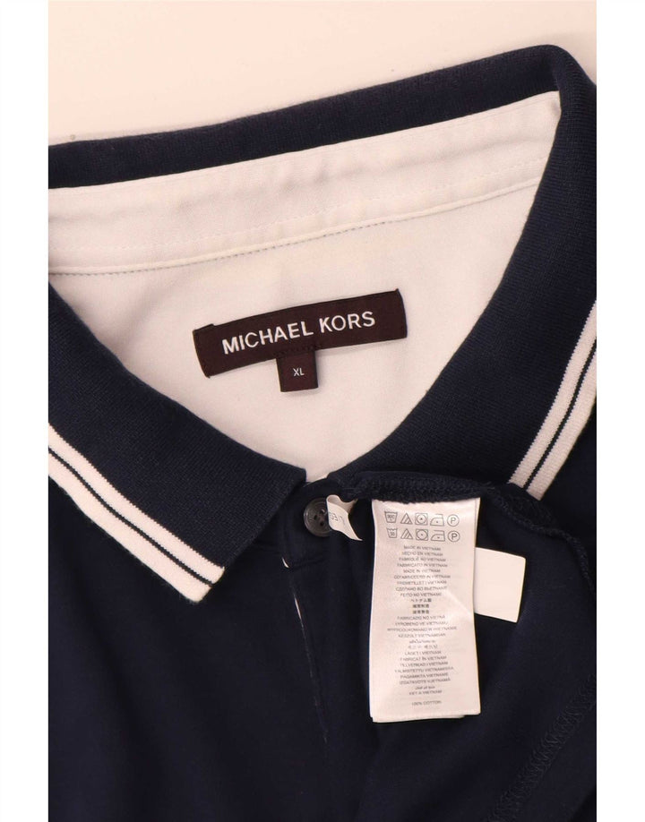 Michael Kors Mens Regular Polo Shirt XL Navy Blue Cotton