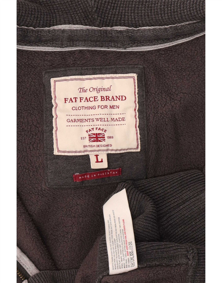 Fat Face Mens Zip Hoodie Sweater Large Grey Cotton