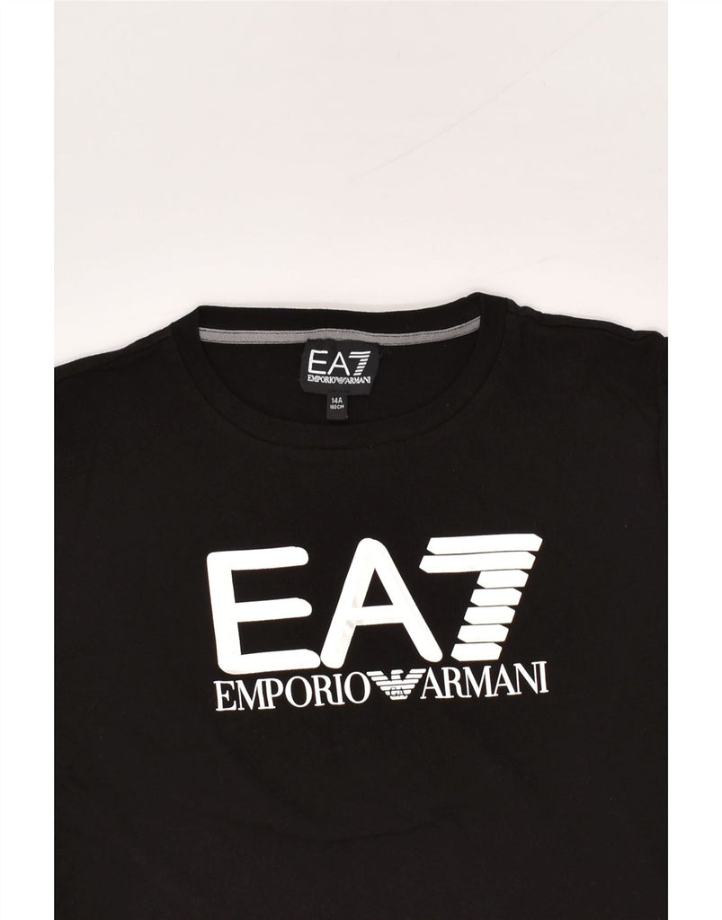 EMPORIO ARMANI Boys Graphic Top Long Sleeve 13-14 Years Black | Vintage Emporio Armani | Thrift | Second-Hand Emporio Armani | Used Clothing | Messina Hembry 