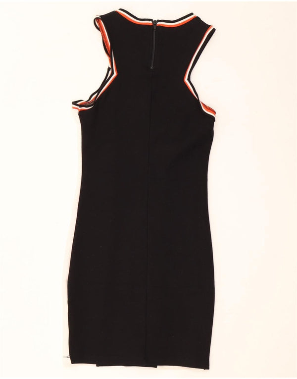 Topshop Womens Graphic Sleeveless Sheath Dress UK 8 Small Black Colourblock