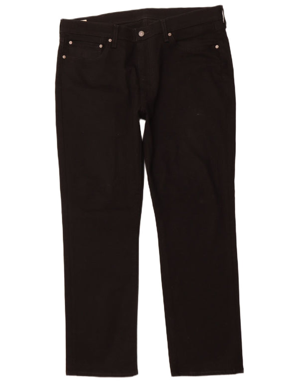 LEVI'S Mens 514 Straight Jeans W38 L32 Black Cotton