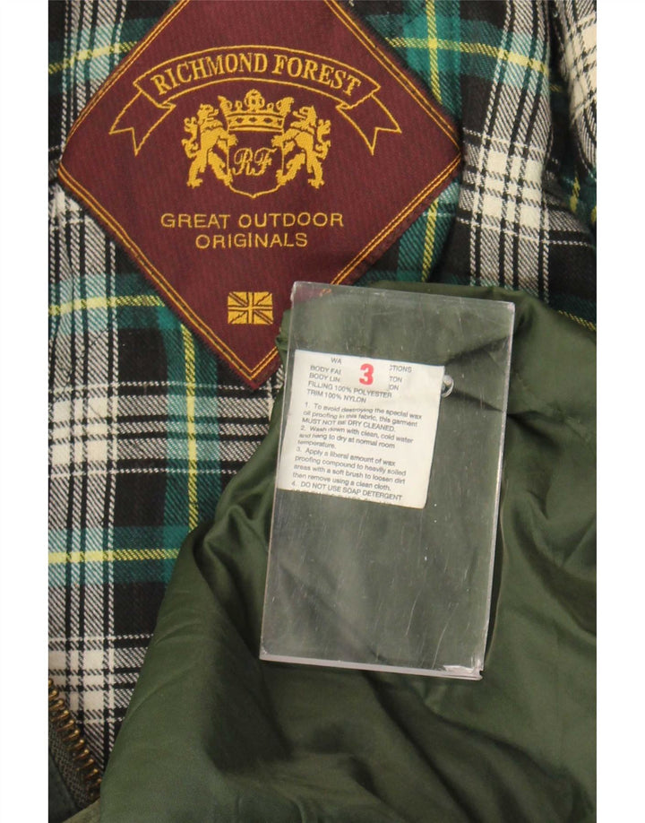 Richmond Forest Mens Waxed Cotton Jacket UK 42 XL Green