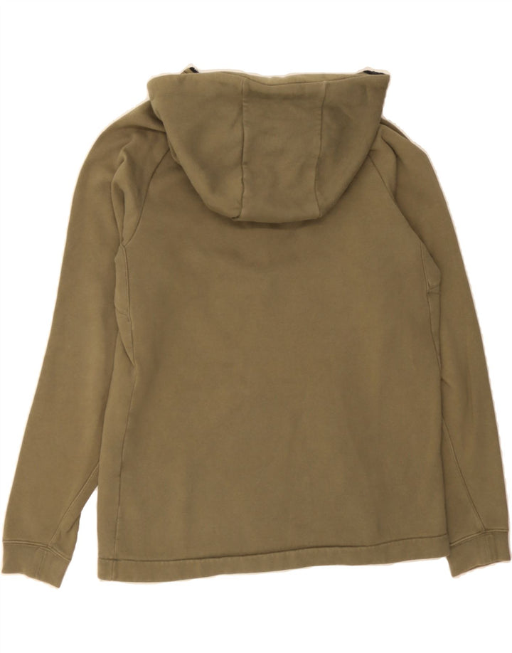 NIKE Mens Zip Neck Hoodie Jumper Medium Khaki Cotton Vintage Nike and Second-Hand Nike from Messina Hembry 