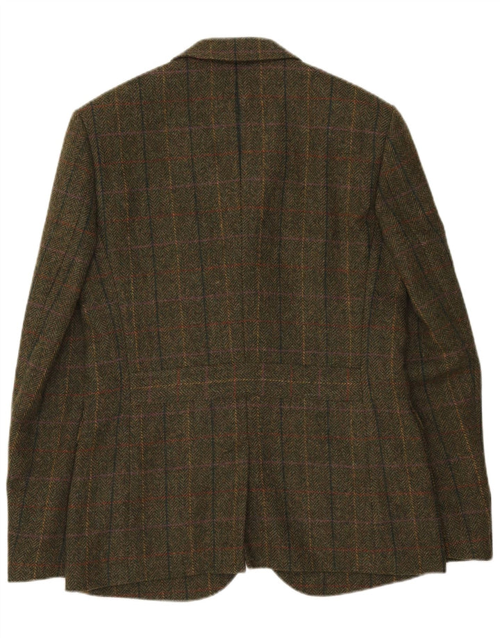 Jack Wills Mens 3 Button Blazer Jacket UK 38 Medium Green Wool