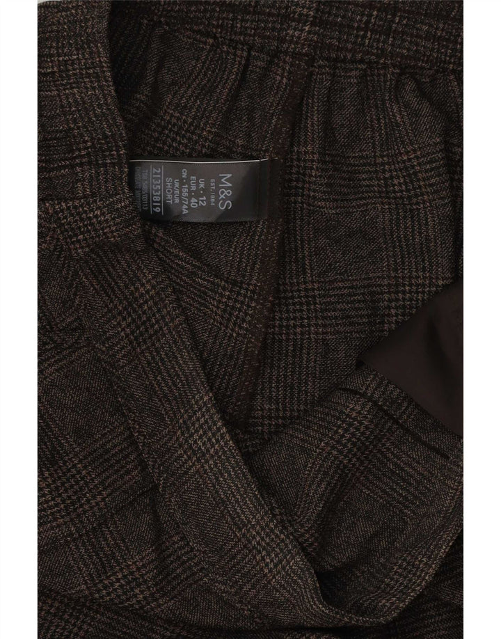 Marks & Spencer Womens Casual Trousers UK 12 Medium W30 L27 Brown