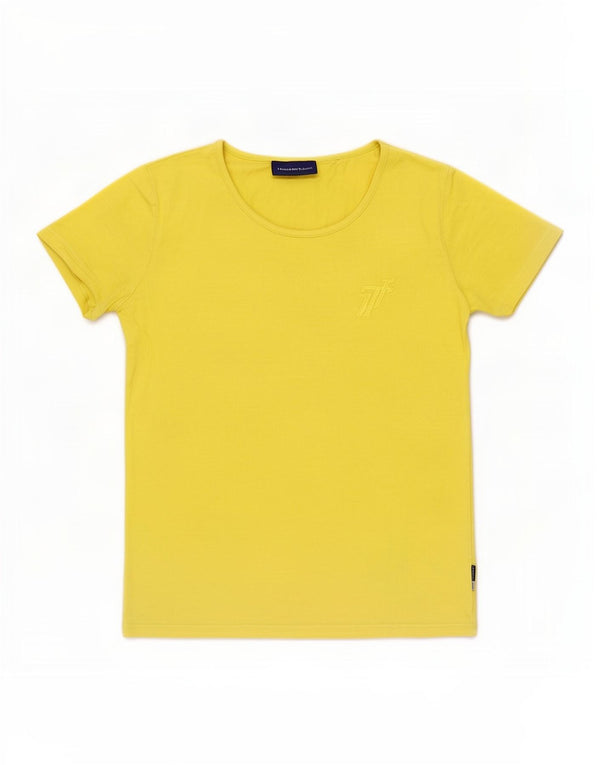 Trussardi Jeans Womens T-Shirt Top UK 12 Medium Yellow Cotton