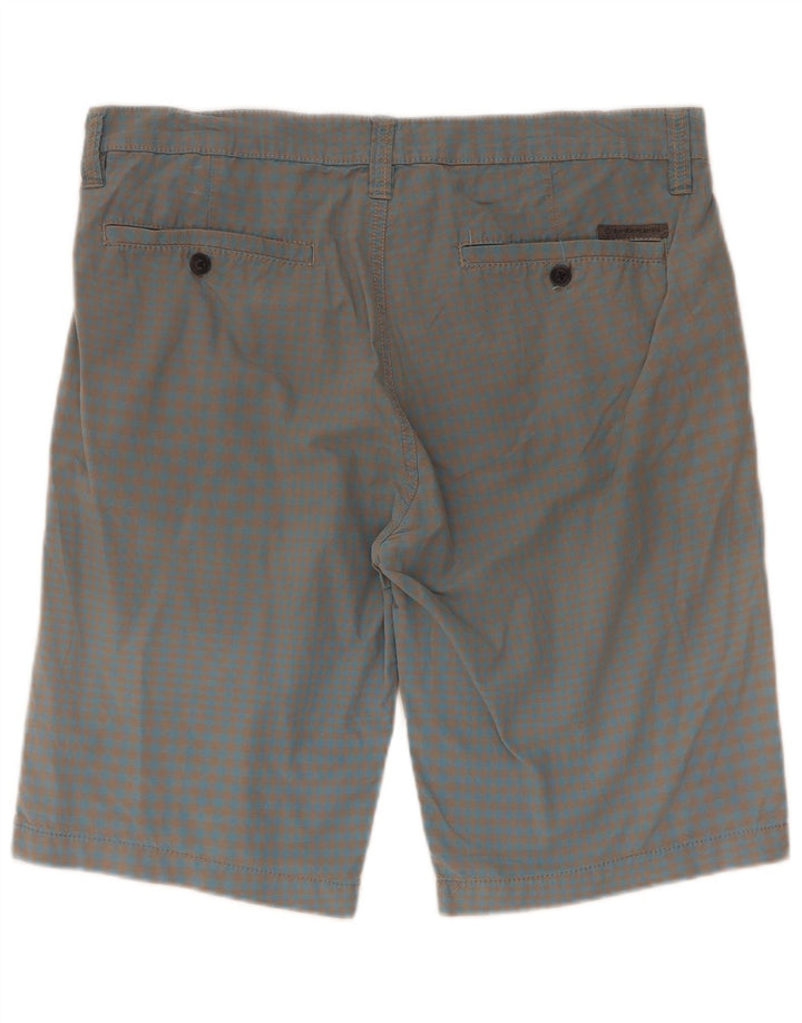 Calvin Klein Mens Cargo Shorts W33 Large Blue Gingham