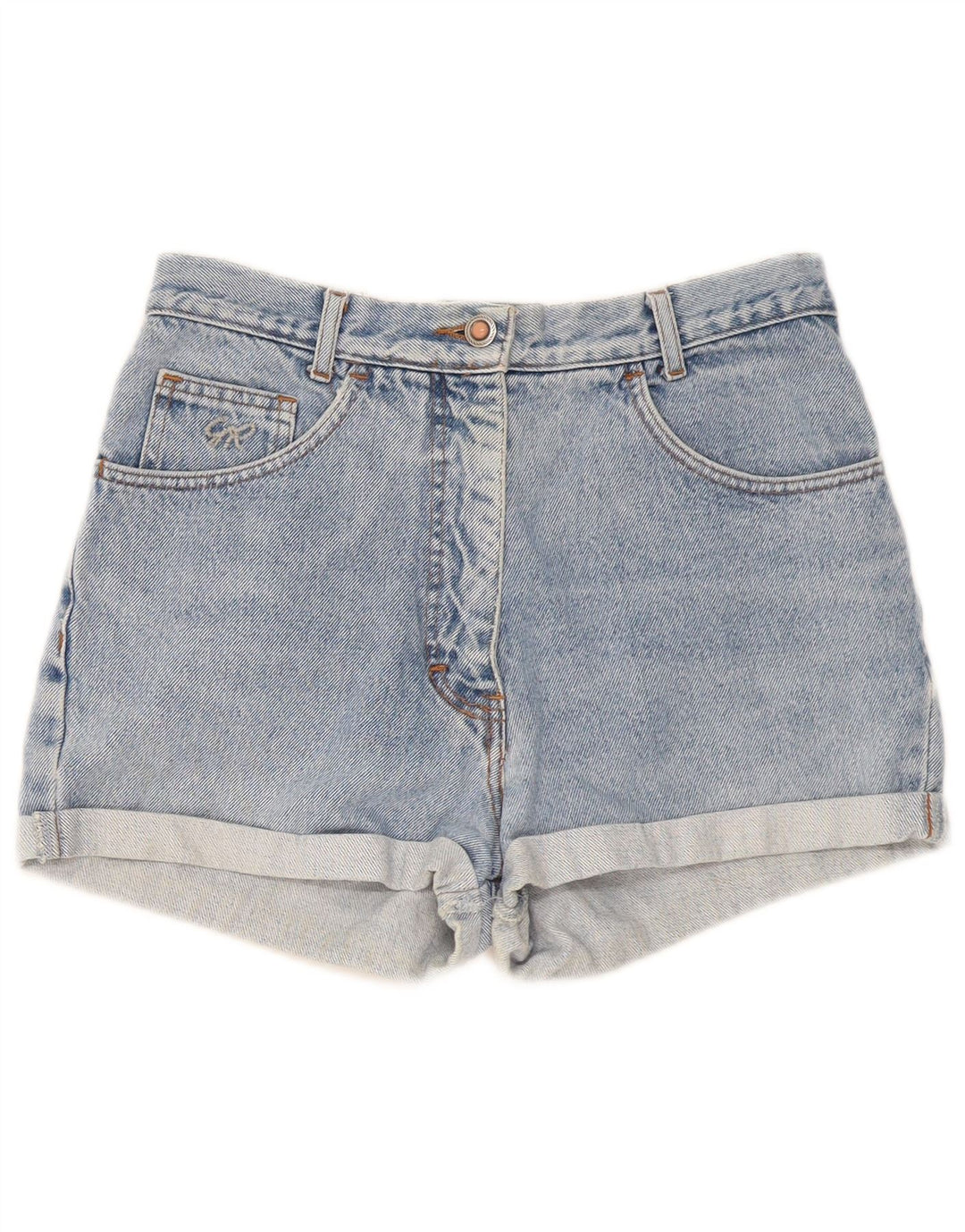 Vintage Womens Denim Shorts W30 Medium Blue Cotton