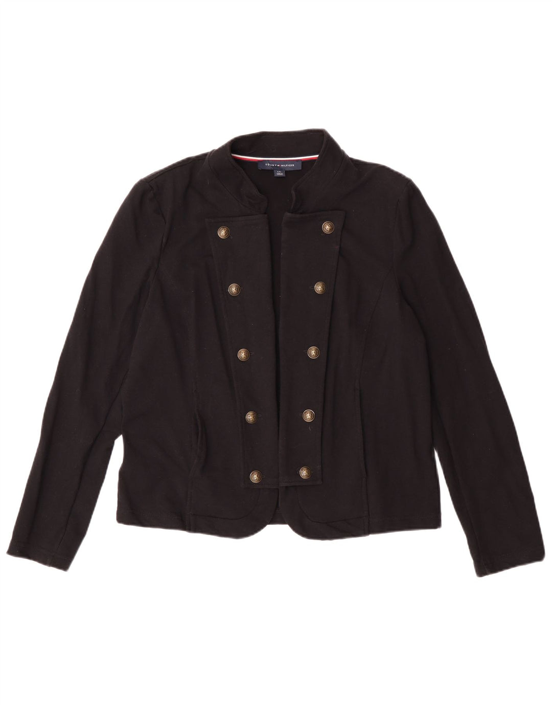 Tommy Hilfiger Womens Cardigan Top UK 16 Large Black Cotton