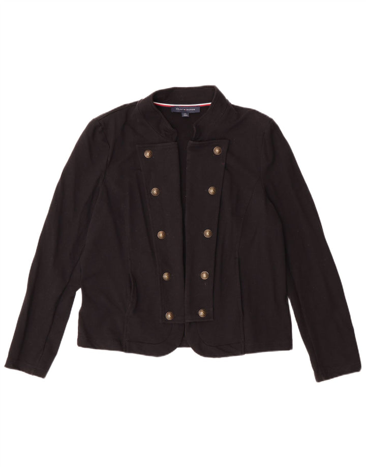 Tommy Hilfiger Womens Cardigan Top UK 16 Large Black Cotton