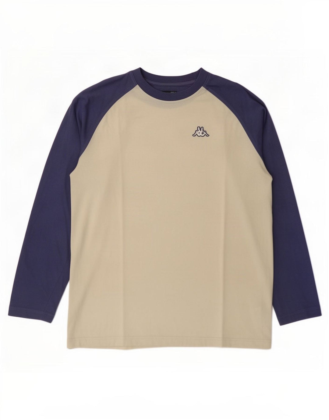 Kappa Mens Top Long Sleeve Large Off White Colourblock Cotton