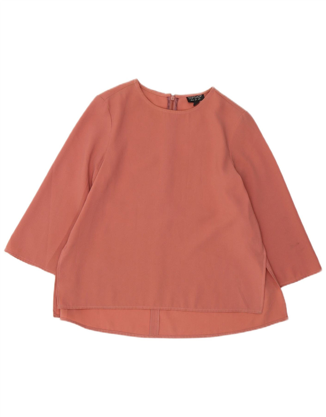 TOPSHOP Womens 3/4 Sleeve Oversized Blouse Top UK 6 XS Pink Polyester