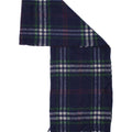 GUTTERIDGE Mens Rectangle Scarf One Size Navy Blue Plaid Wool Classic