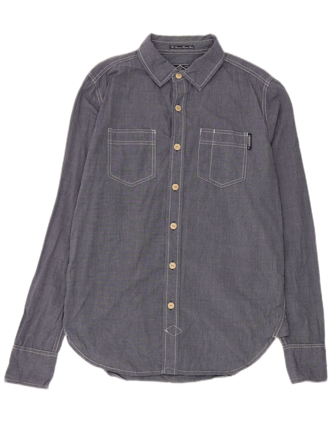 Superdry Mens Shirt Medium Blue Cotton
