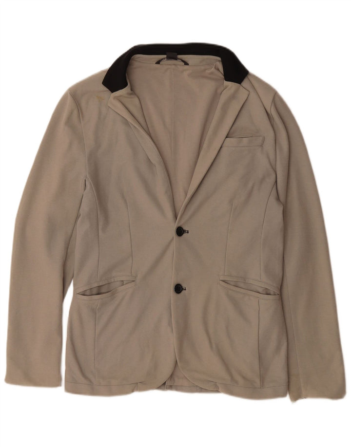 Armani Exchange Mens 2 Button Blazer Jacket UK 38 Medium Beige Cotton