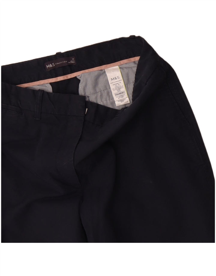 Marks & Spencer Womens Chino Trousers UK 12 Medium W30 L26 Navy Blue