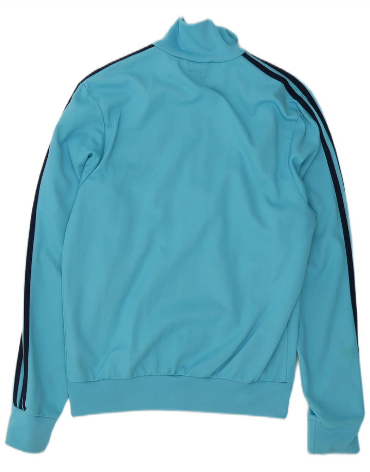 Adidas Mens Tracksuit Top Jacket Medium Blue Colourblock Cotton