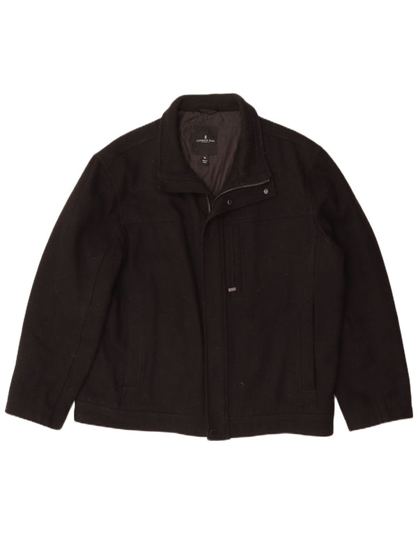 London Fog Mens Bomber Jacket UK 42 XL Black Wool