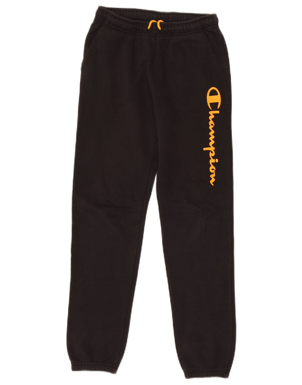 Champion Boys Graphic Tracksuit Trousers Joggers 11-12 Years Large Black