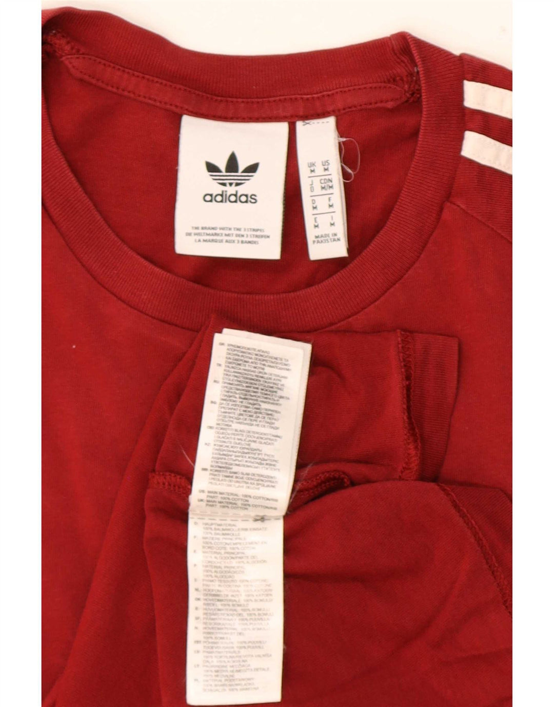 Adidas Mens T-Shirt Top Medium Red Cotton