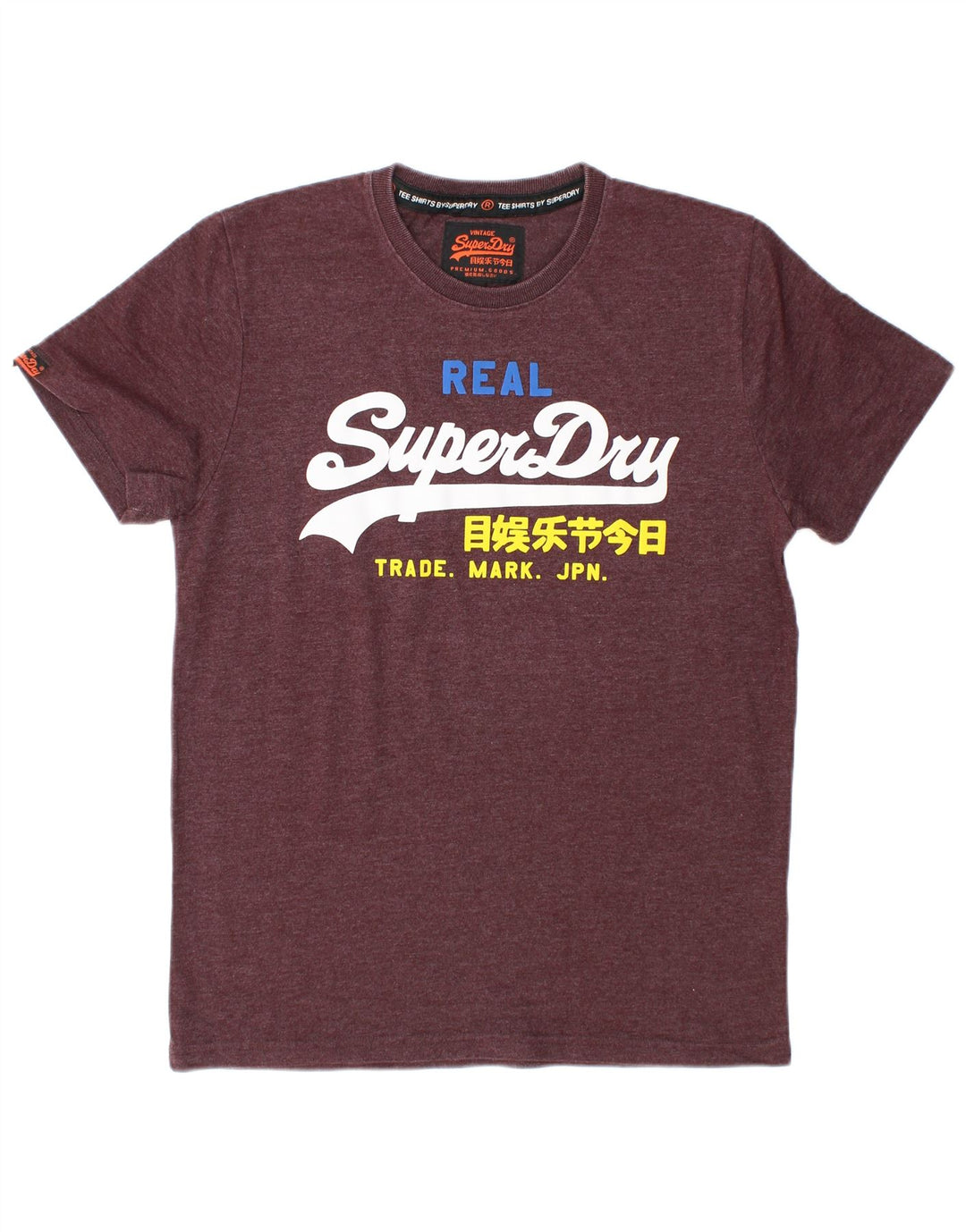 Superdry Mens Graphic T-Shirt Top XL Burgundy Polyester