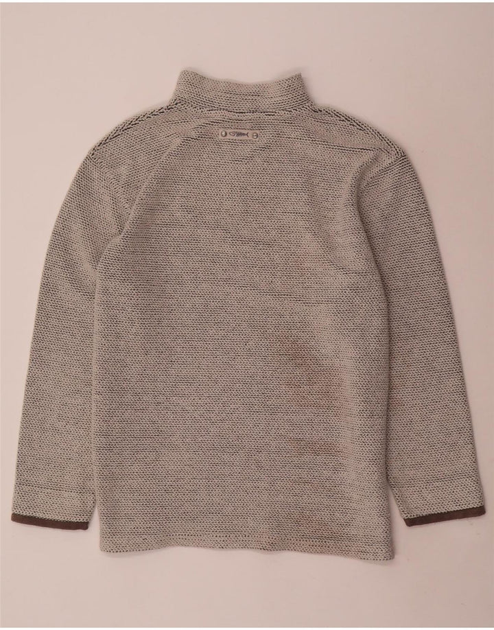 WEIRD FISH Mens Zip Neck Sweatshirt Jumper Large Grey Cotton