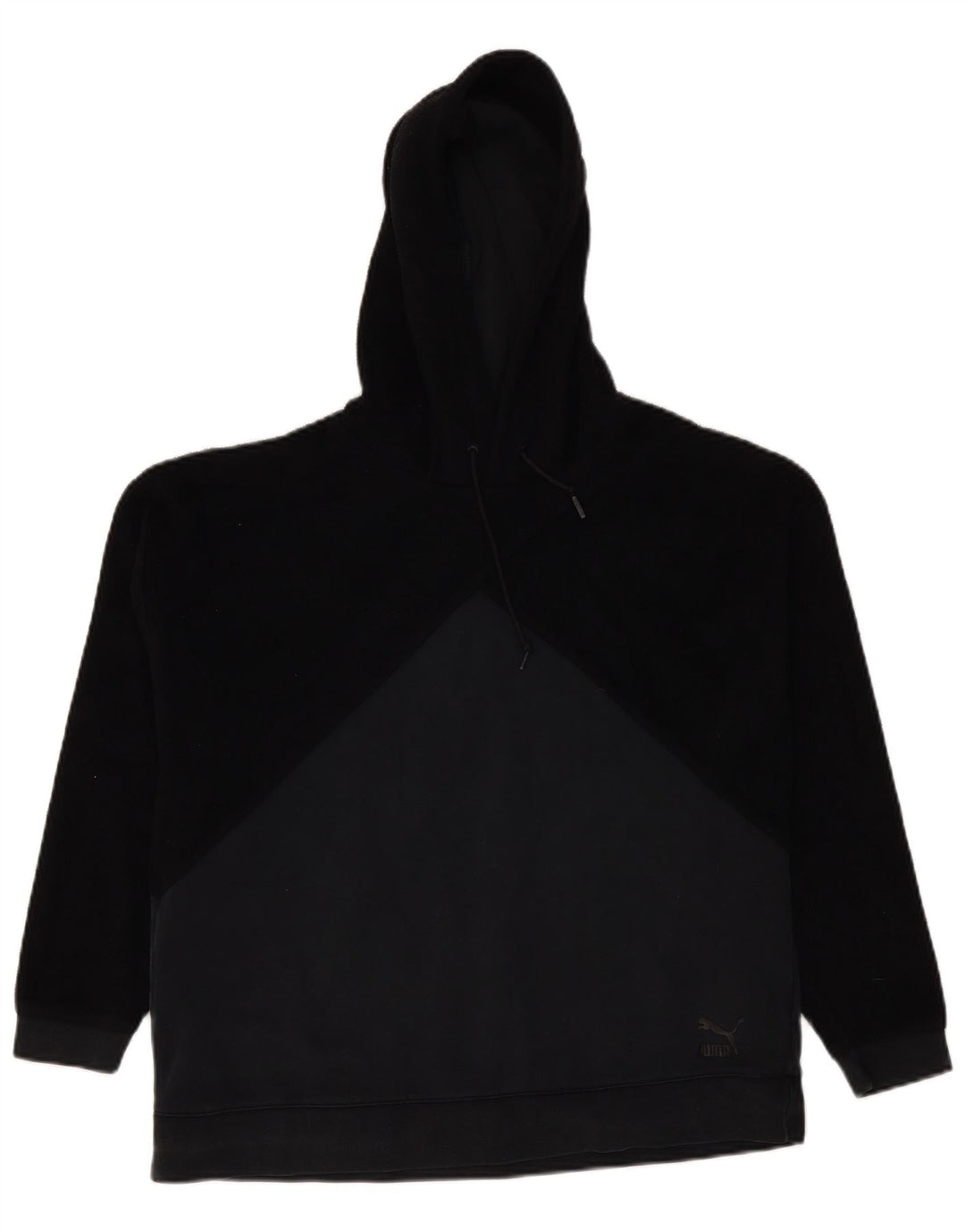 Puma Womens Oversized Hoodie Jumper UK 10 Small Black Colourblock