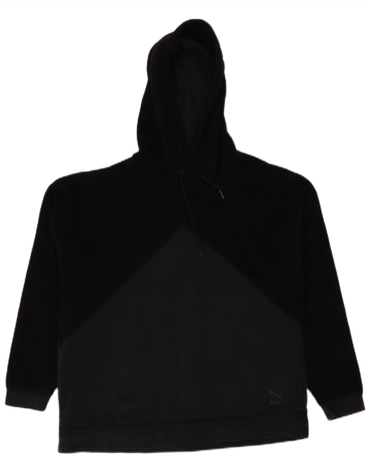 Puma Womens Oversized Hoodie Jumper UK 10 Small Black Colourblock