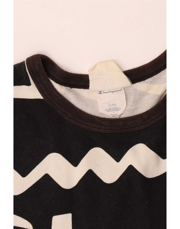 Champion Mens Graphic T-Shirt Top Small Black Cotton