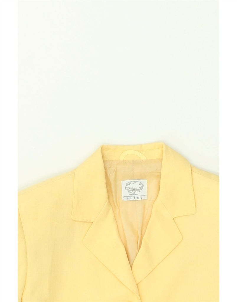 VINTAGE Womens 3 Button Short Sleeve Blazer Jacket IT 40 Small Yellow | Vintage Vintage | Thrift | Second-Hand Vintage | Used Clothing | Messina Hembry 