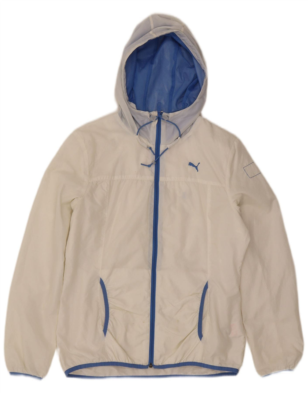 Puma Womens Hooded Rain Jacket UK 14 Large White Nylon