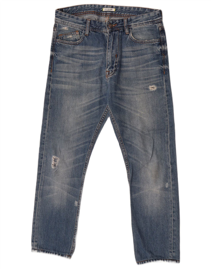 Iceberg Womens Distressed Slim Jeans W31 L26 Blue