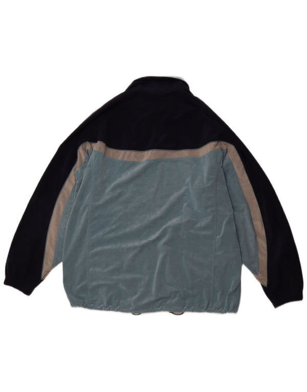 ASICS Mens Tracksuit Top Jacket Large Blue Colourblock Polyester Sports