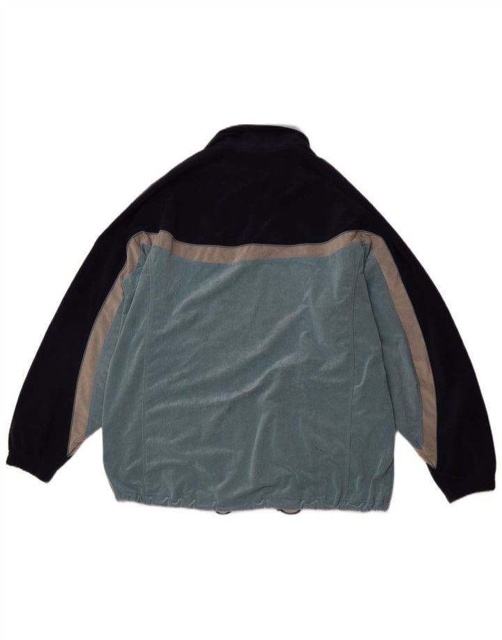 ASICS Mens Tracksuit Top Jacket Large Blue Colourblock Polyester Sports