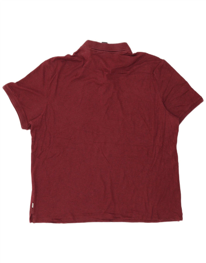 Calvin Klein Mens Polo Shirt 2XL Burgundy Cotton