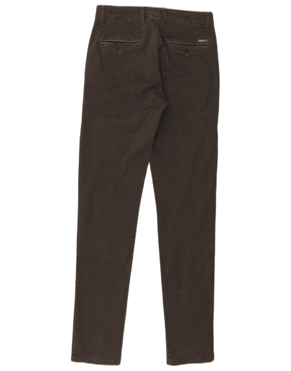 Liu Jo Mens Skinny Chino Trousers IT 42 2XS W28 L31 Grey Geometric Cotton