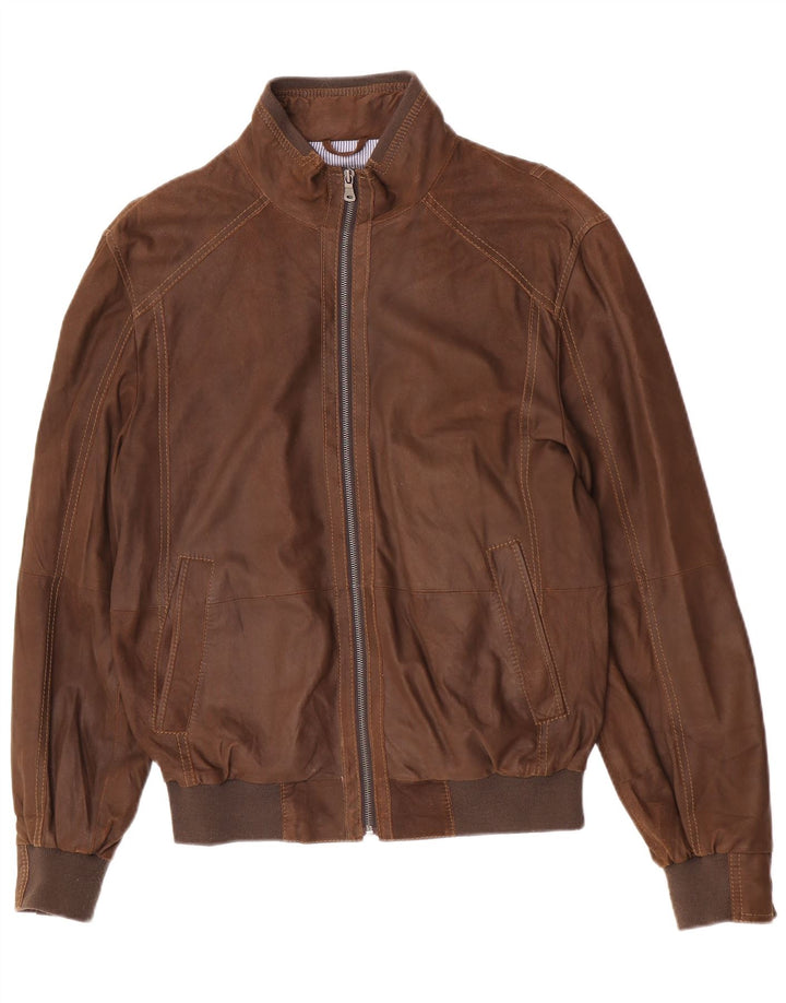Milestone Mens Leather Jacket UK 38 Medium Brown