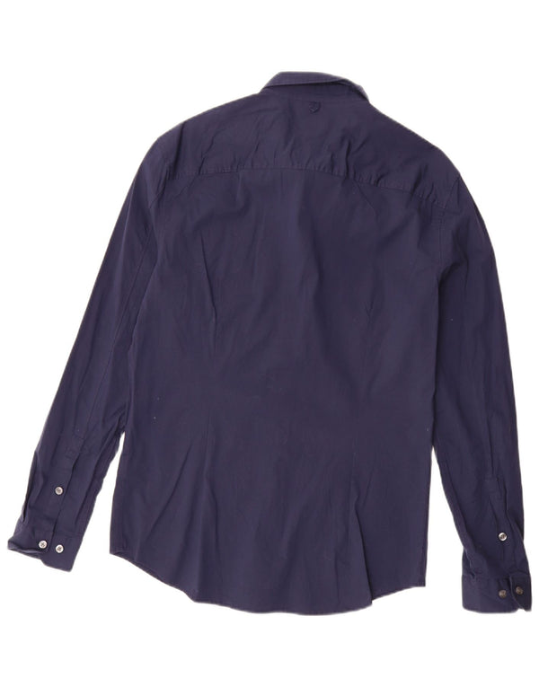 Tommy Hilfiger Mens Slim Fit Shirt Large Navy Blue Cotton