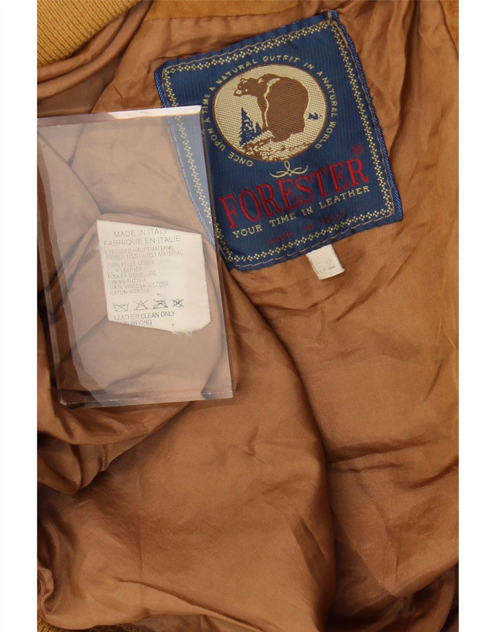 FORESTER Mens Suede Bomber Jacket IT 52 XL Brown Leather