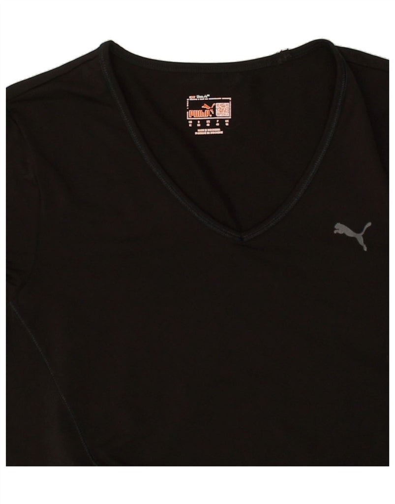 PUMA Womens T-Shirt Top UK 12 Medium Black | Vintage Puma | Thrift | Second-Hand Puma | Used Clothing | Messina Hembry 