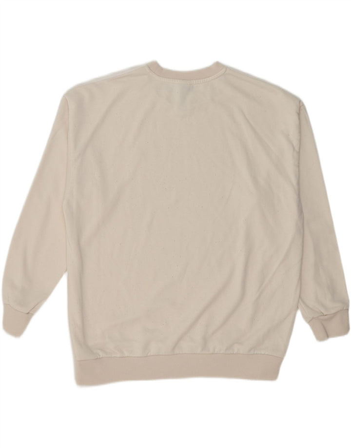ADIDAS Womens Oversized Sweatshirt Jumper UK 16/18 Large White Cotton Vintage Adidas and Second-Hand Adidas from Messina Hembry 