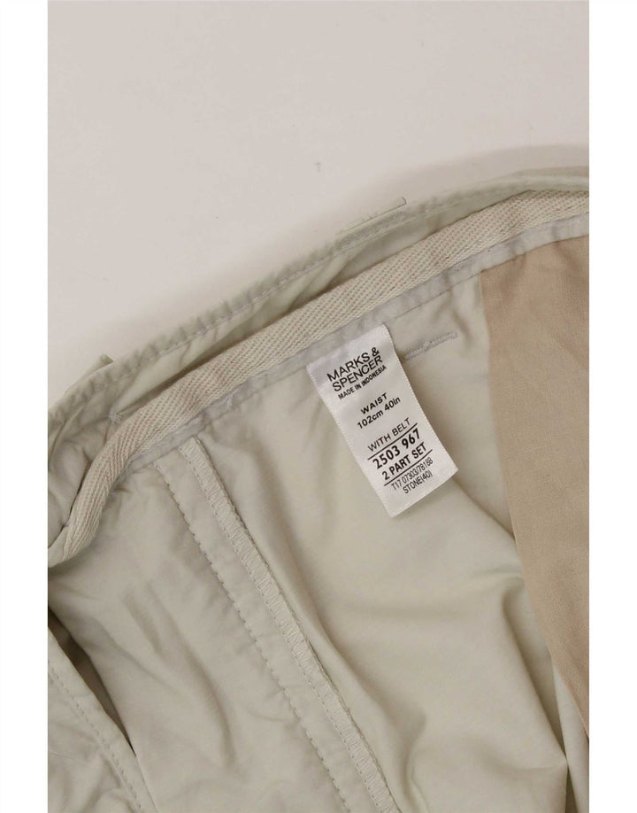 Marks & Spencer Mens Cargo Shorts W40 XL Beige Cotton