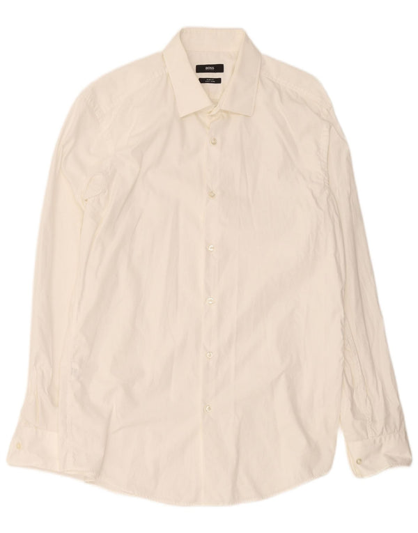 Hugo Boss Mens Slim Fit Shirt Size 42 16 1/2 Large White