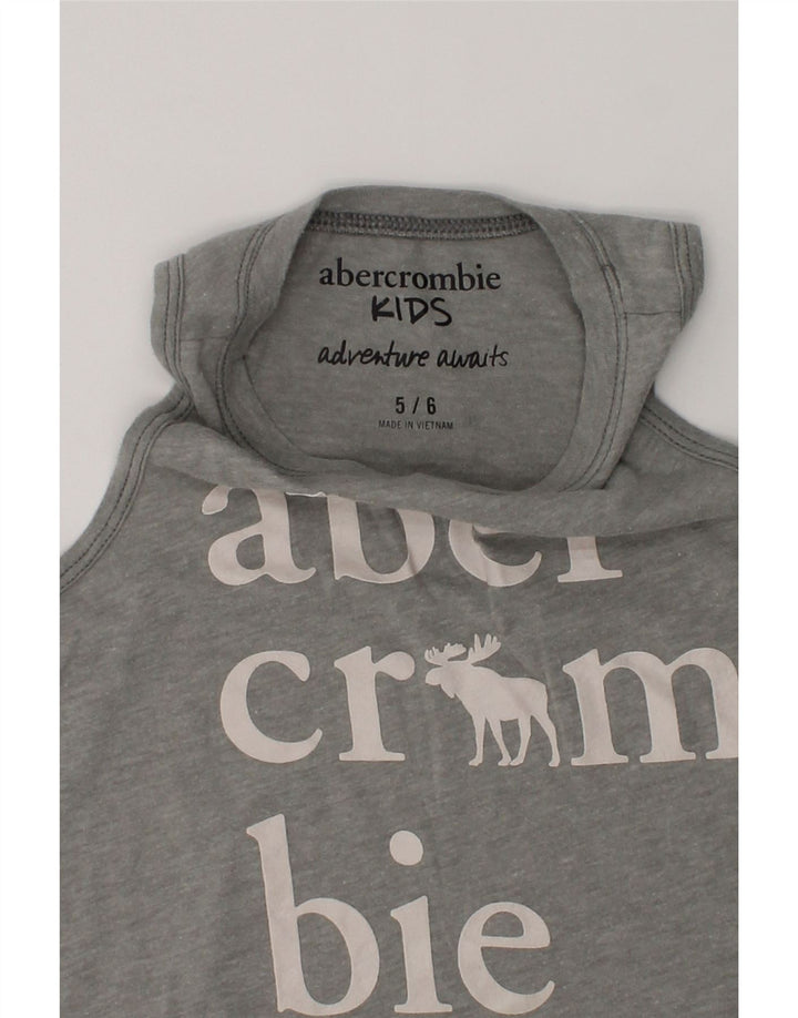 ABERCROMBIE & FITCH Girls Graphic Vest Top 5-6 Years Grey Cotton | Vintage Abercrombie & Fitch | Thrift | Second-Hand Abercrombie & Fitch | Used Clothing | Messina Hembry 
