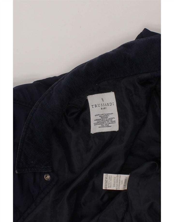 TRUSSARDI BABY Girls Padded Jacket 5-6 Years Navy Blue Polyamide Vintage Trussardi Baby and Second-Hand Trussardi Baby from Messina Hembry 