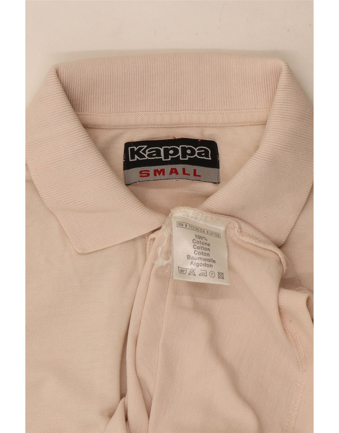Kappa Mens Polo Shirt Small Pink Cotton