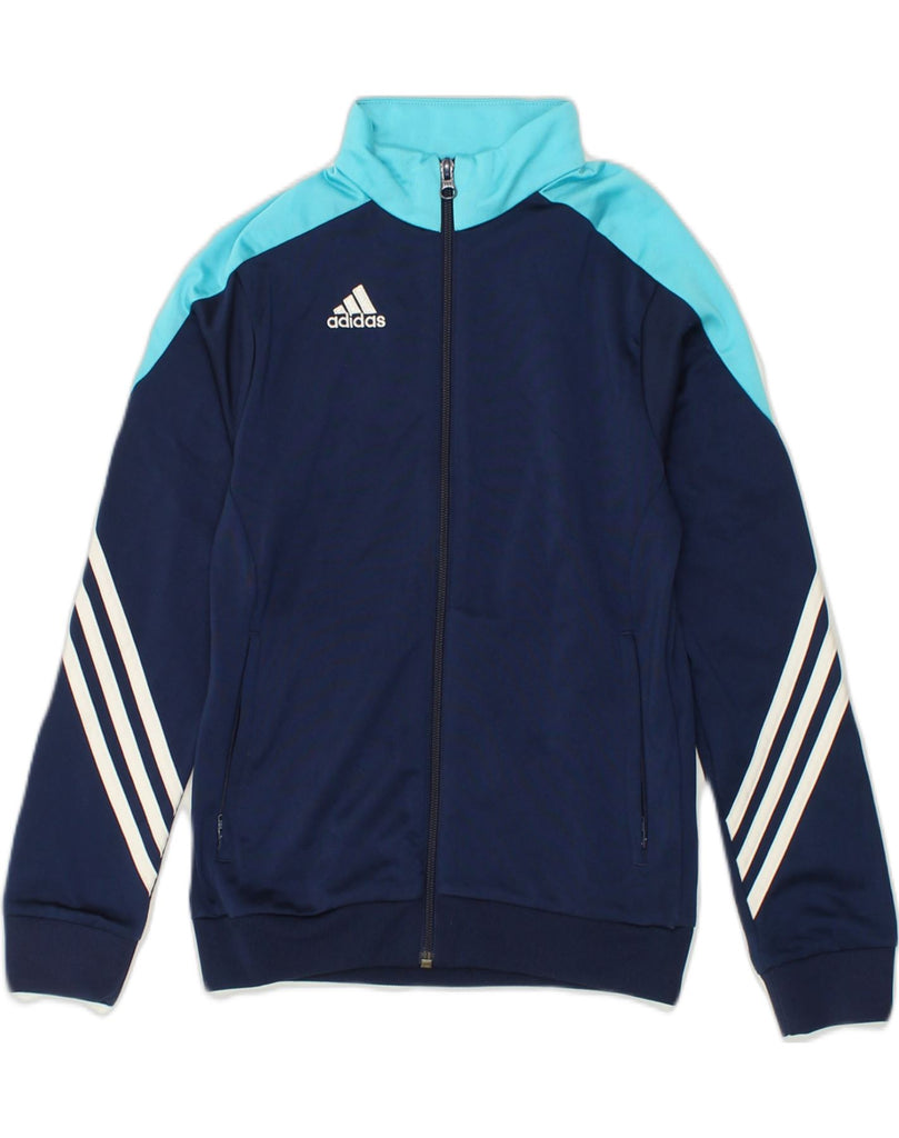 ADIDAS Boys Tracksuit Top Jacket 9-10 Years Medium Blue Colourblock | Vintage Adidas | Thrift | Second-Hand Adidas | Used Clothing | Messina Hembry 