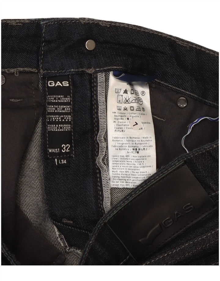 Gas Womens Straight Jeans W32 L34 Navy Blue Cotton