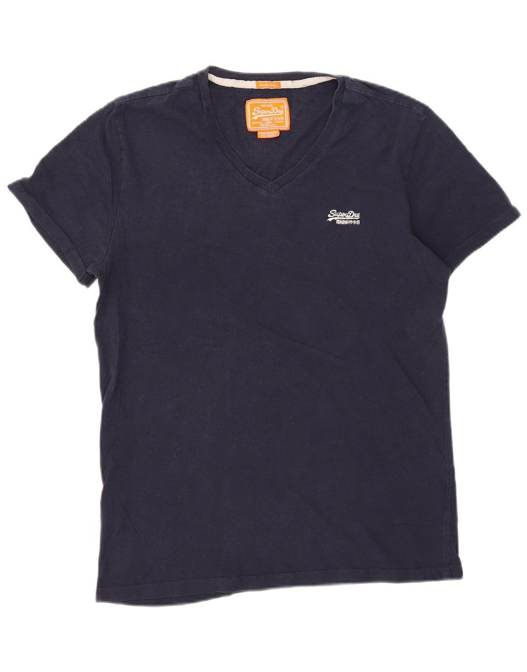 Superdry Mens T-Shirt Top Medium Navy Blue Cotton