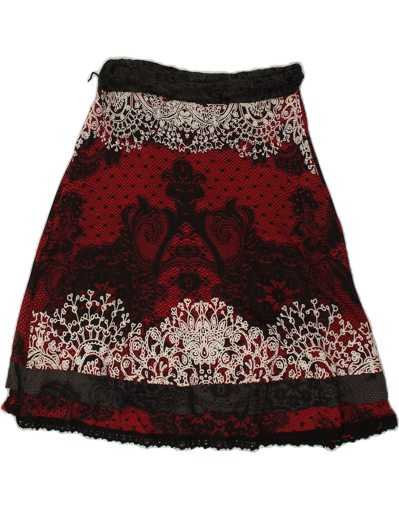 DESIGUAL Womens A-Line Skirt UK 6 XS W25  Red Paisley | Vintage Desigual | Thrift | Second-Hand Desigual | Used Clothing | Messina Hembry 